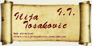 Ilija Tošaković vizit kartica
